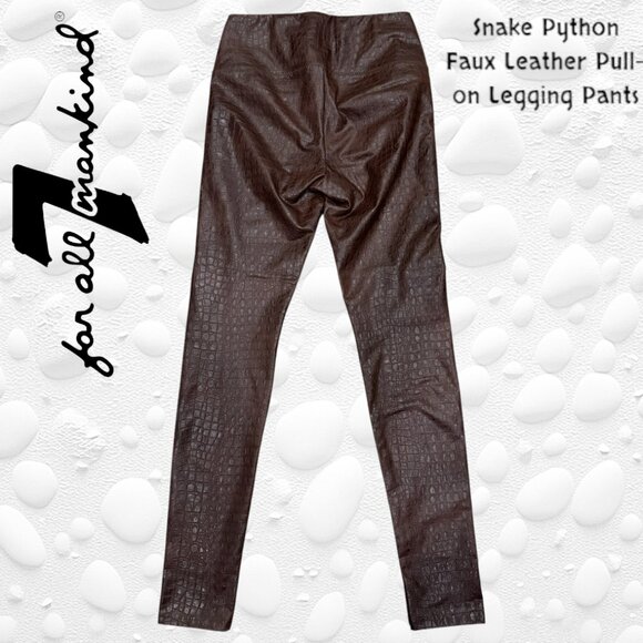 Snake Python Faux Leather Pull-on Legging Pants - Size XS NWOT - Picture 1 of 5